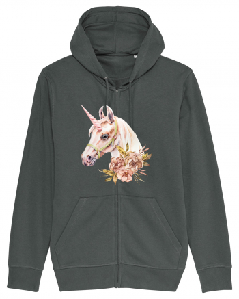 Watercolor Flower Unicorn Anthracite