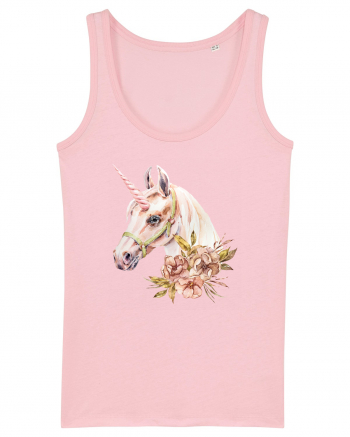 Watercolor Flower Unicorn Cotton Pink