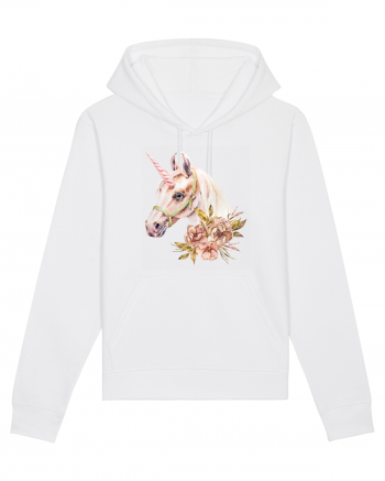 Watercolor Flower Unicorn White