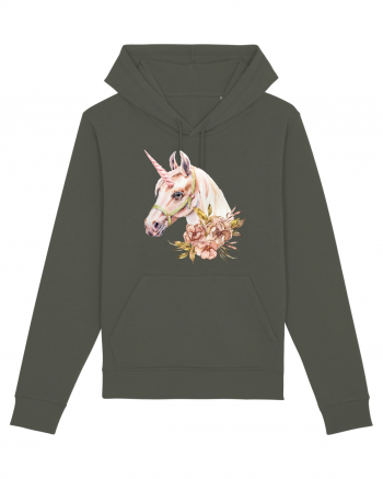 Watercolor Flower Unicorn Khaki