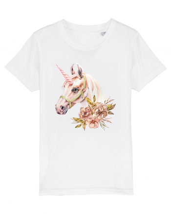 Watercolor Flower Unicorn White