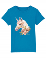 Watercolor Flower Unicorn Tricou mânecă scurtă  Copii Mini Creator