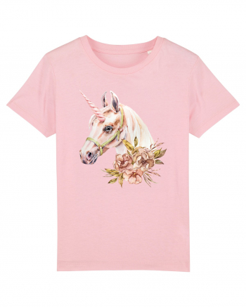 Watercolor Flower Unicorn Cotton Pink