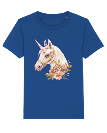 Watercolor Flower Unicorn Majorelle Blue