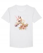 Watercolor Flower Unicorn Tricou mânecă scurtă guler larg Bărbat Skater