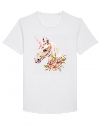 Watercolor Flower Unicorn White