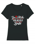 You Make My Heart Smile Tricou mânecă scurtă guler larg fitted Damă Expresser