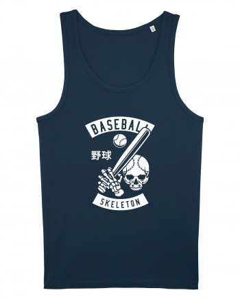 Baseball Skeleton White Navy