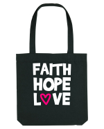 Faith Hope Love Sacoșă textilă