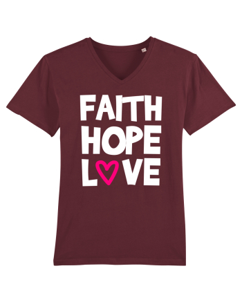Faith Hope Love Burgundy