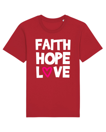Faith Hope Love Red