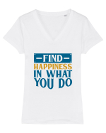 Find Happiness In What You Do Tricou mânecă scurtă guler V Damă Evoker