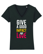 Give A Good Impact And Love Tricou mânecă scurtă guler V Damă Evoker