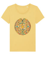 Mandala Style Tricou mânecă scurtă guler larg fitted Damă Expresser
