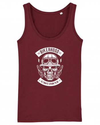 Biker Hood Skull White Burgundy