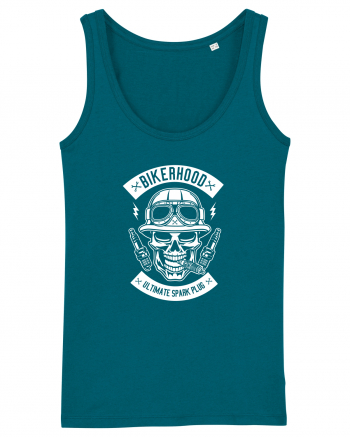 Biker Hood Skull White Ocean Depth