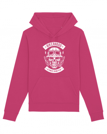 Biker Hood Skull White Raspberry