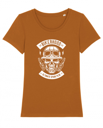 Biker Hood Skull White Roasted Orange