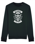 Biker Hood Skull White Bluză mânecă lungă Unisex Rise