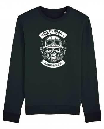 Biker Hood Skull White Black