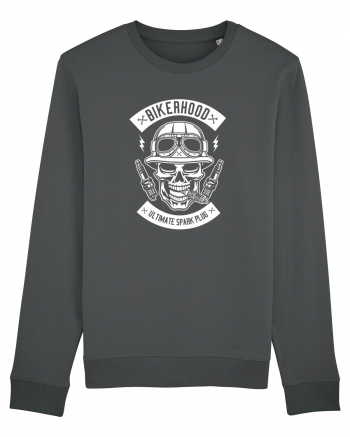 Biker Hood Skull White Anthracite