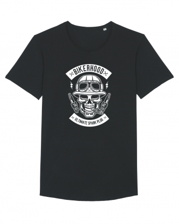 Biker Hood Skull White Black