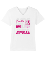 BORN IN APRIL Tricou mânecă scurtă guler V Bărbat Presenter