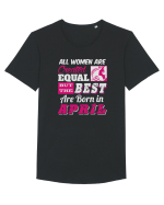 BORN IN APRIL Tricou mânecă scurtă guler larg Bărbat Skater
