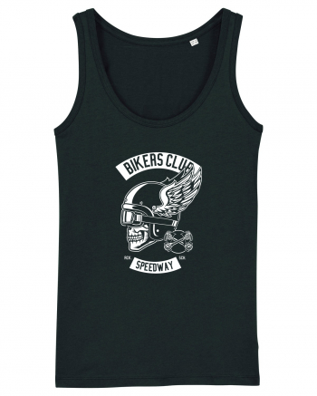 Biker Club Skull WHite Black