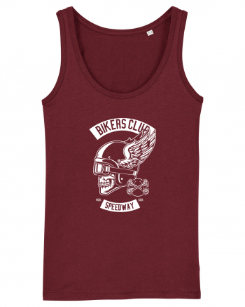 Biker Club Skull WHite Burgundy