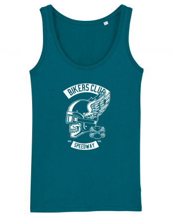 Biker Club Skull WHite Ocean Depth