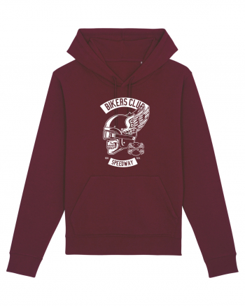 Biker Club Skull WHite Burgundy