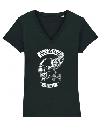 Biker Club Skull WHite Black