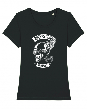 Biker Club Skull WHite Black