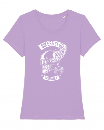 Biker Club Skull WHite Lavender Dawn