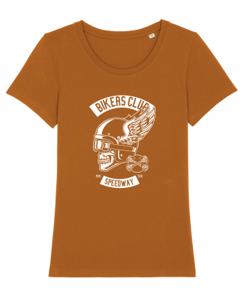 Biker Club Skull WHite Roasted Orange