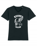 Biker Club Skull WHite Tricou mânecă scurtă guler V Bărbat Presenter