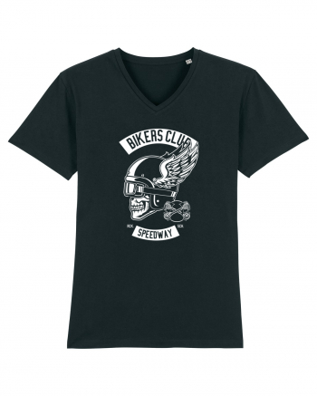 Biker Club Skull WHite Black