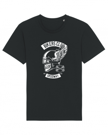 Biker Club Skull WHite Black