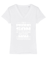 SON Tricou mânecă scurtă guler V Damă Evoker
