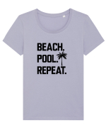 BEACH AND POOL Tricou mânecă scurtă guler larg fitted Damă Expresser