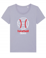 BASEBALL MOM Tricou mânecă scurtă guler larg fitted Damă Expresser