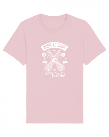 Born to Cook Chef White Cotton Pink