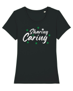 Sharing is caring Tricou mânecă scurtă guler larg fitted Damă Expresser