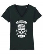 Burger Skull Chef White Tricou mânecă scurtă guler V Damă Evoker