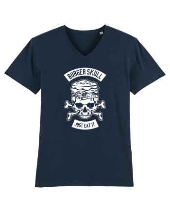 Burger Skull Chef White French Navy