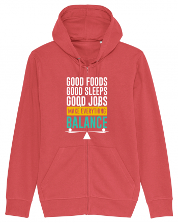 Good Foods Good Sleeps Good Jobs Make Everything Balance Carmine Red