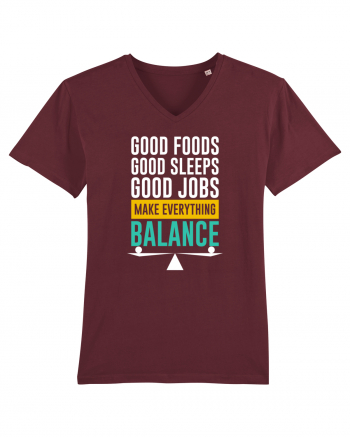 Good Foods Good Sleeps Good Jobs Make Everything Balance Burgundy