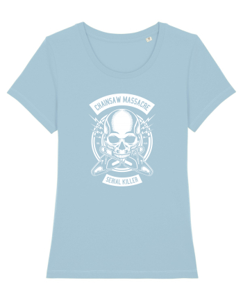 Chainsaw Serial Killer White Sky Blue