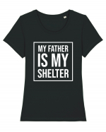 My Father Is My Shelter Tricou mânecă scurtă guler larg fitted Damă Expresser